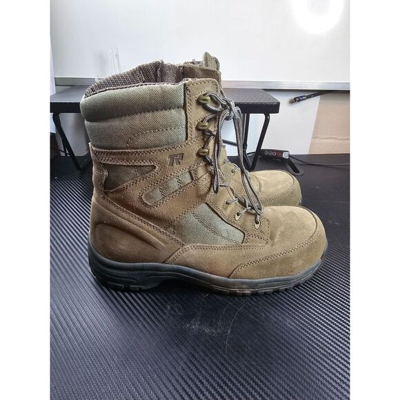 Tactical Research Mens 8M Green Suede Fabric 9" Tactical Boots TR 601 Z CDT - Picture 3 of 8